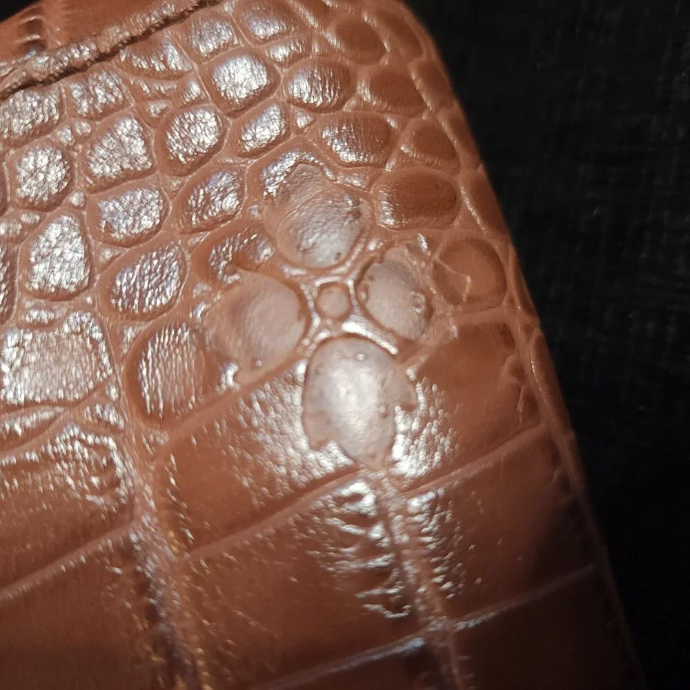 Patricia Nash Tan Croc-Embossed Satchel - Picture 6 of 10